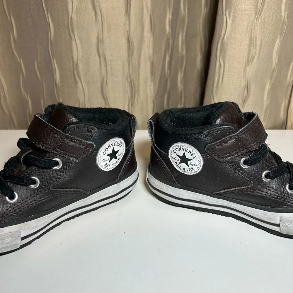 Converse Infant 9 High Lifestyle Dark Brown Black Leather A05460C